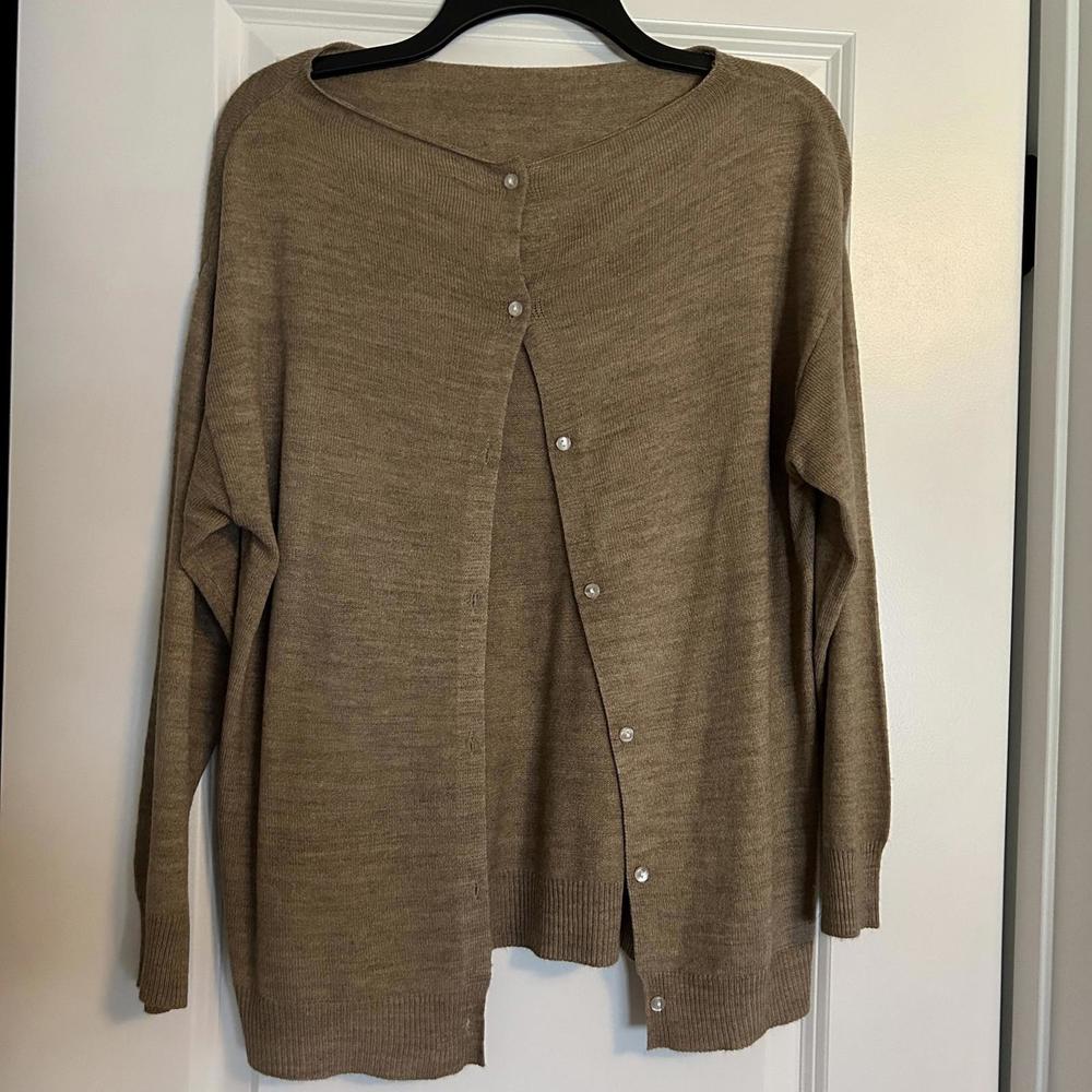 Samansa Mos2 Japan Brown Knit Cardigan Sweater Size Medium